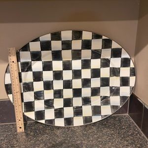 Mackenzie Childs courtly check, oval serving platter